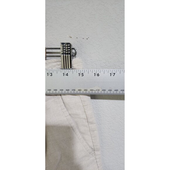 Santorini Linen Shorts Women’s Size 6 Cuffed Wide Leg Drawstring Beige Coastal - Picture 4 of 11